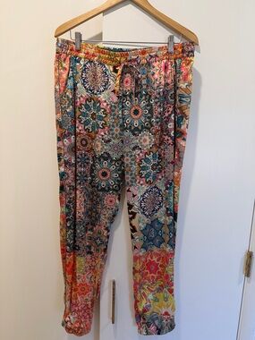 Johnny Was Kaleida Elsie Silk Jogger SIZE L